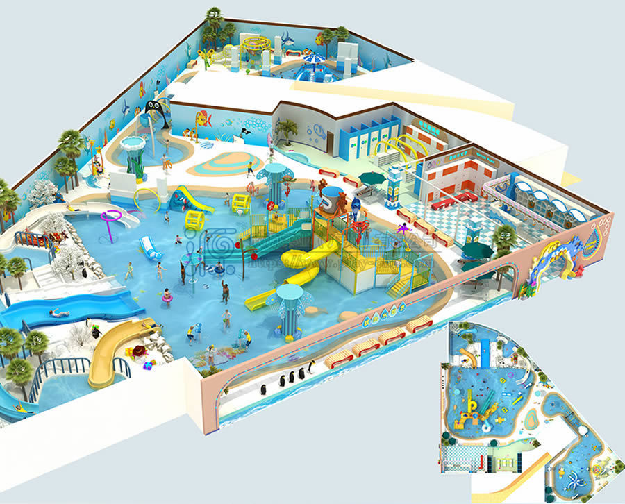 貴州某購物廣場1800平方水上樂園三種規劃方案