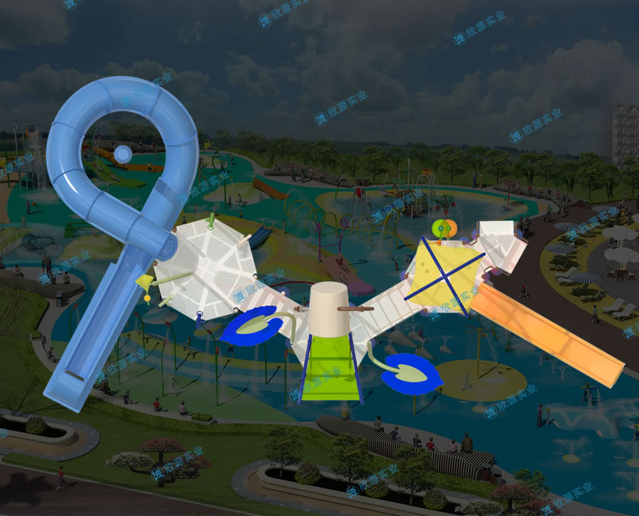 創意兒童組合水上滑梯