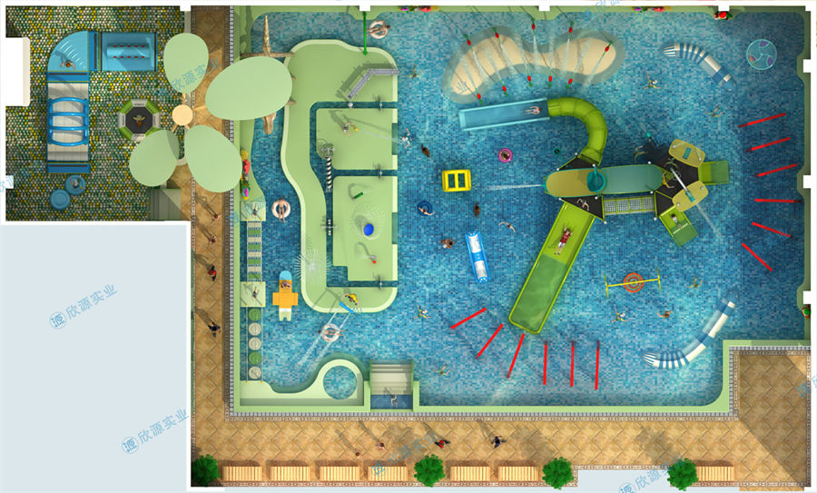 488平方室內(nèi)水上樂(lè)園設(shè)備方案