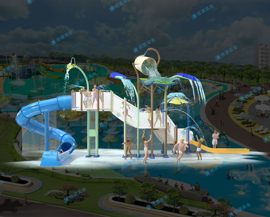 創意兒童組合水上滑梯