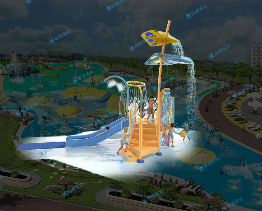 兒童戶外小型組合水上滑梯