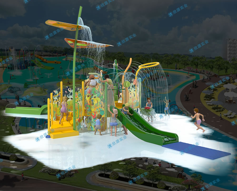 雙滑梯水上滑梯組合