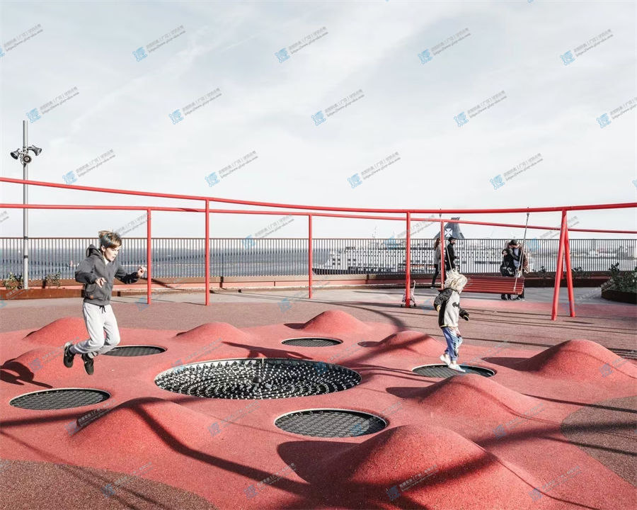 兒童游樂設備地面圓形彈跳埋地蹦床